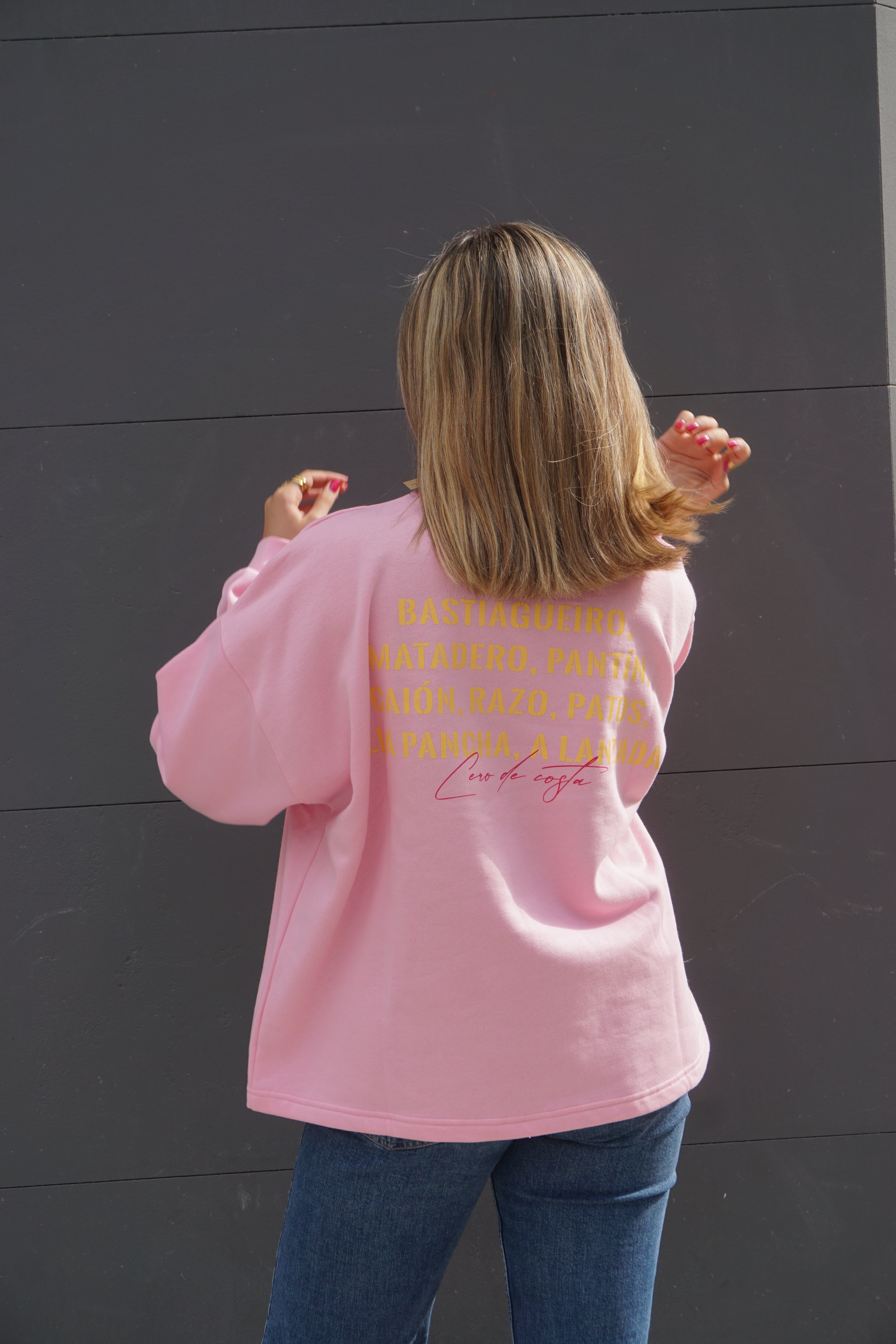SUDADERA ROSA/NARANJA PLAYAS SURF SIN CENEFA